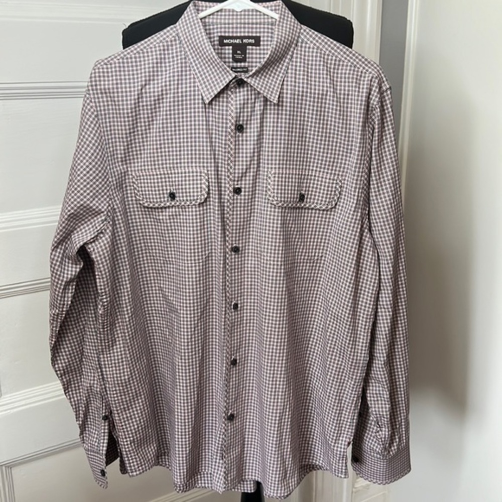 MICHAEL KORS MENS TAILORED‎ FIT DRESS SHIRT SIZE XL